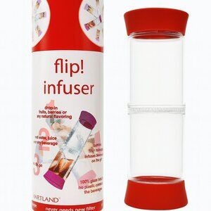 Artland Flip Infuser 20oz Glass Water Bottle Fruit Infuser Berry Pink-I017